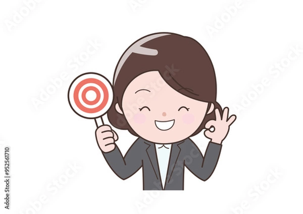 Obraz 二重丸を出すビジネスウーマン