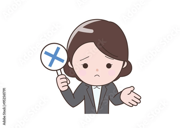 Obraz バツを出すビジネスウーマン