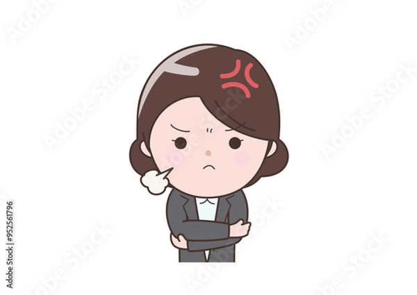 Obraz 腕を組んで怒っているビジネスウーマン