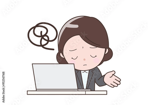 Obraz PCクラッシュで困ったビジネスウーマン