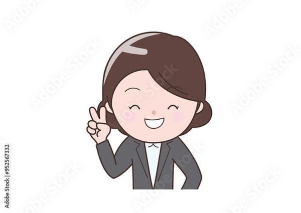 Obraz ピースしているビジネスウーマン