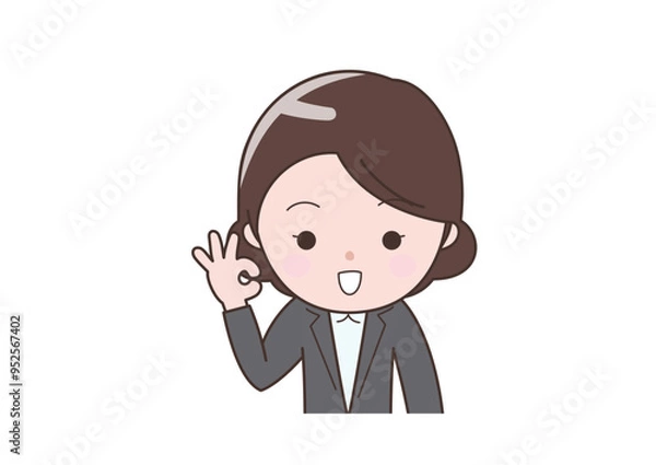 Obraz オッケーしているビジネスウーマン