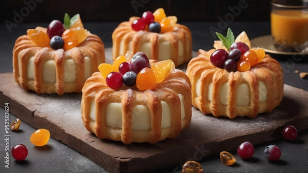 Obraz pastry with sweet fruit topping