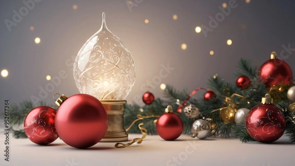 Obraz 
Christmas background .Traditional Christmas Decor with Lanterns with empty space for text