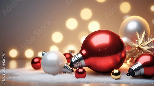 Obraz 
Christmas background .Traditional Christmas Decor with Lanterns with empty space for text
