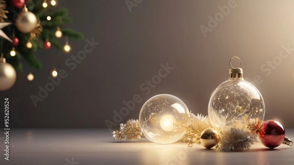 Obraz 
Christmas background .Traditional Christmas Decor with Lanterns with empty space for text