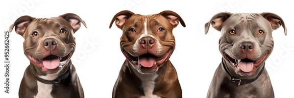 Obraz Pitbull smiling. Isolated on transparent background.