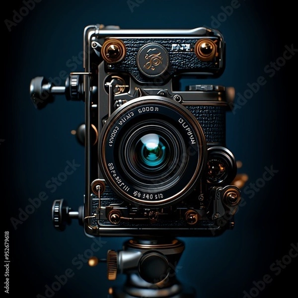 Obraz An antique camera with intricate details, perfect for showcasing vintage photography and capturing the essence of art.