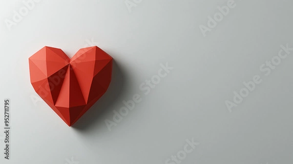 Obraz red heart on white background