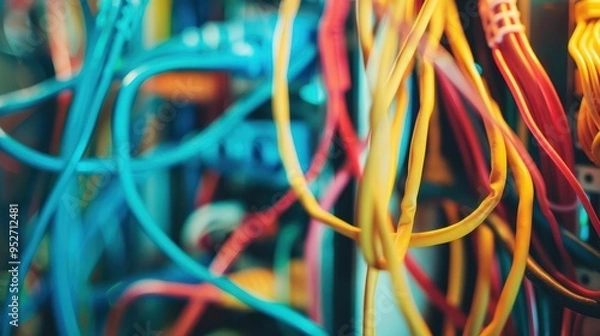 Fototapeta A Colorful Network of Wires
