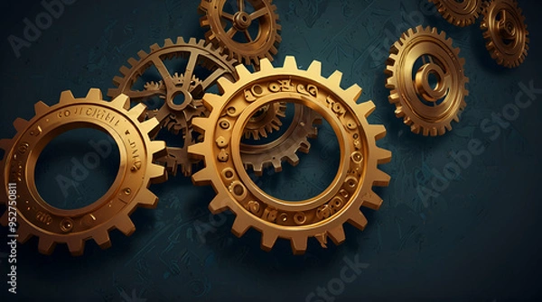 Fototapeta Teamwork and Interconnected Gears