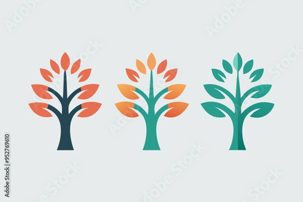 Obraz A  four tree icons vector illustration.