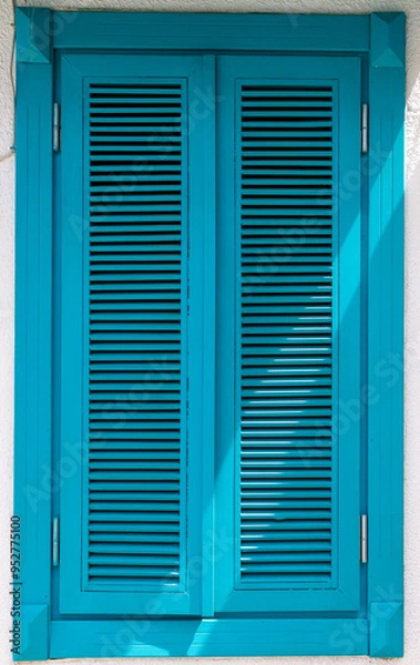 Obraz Old blue wooden shutter