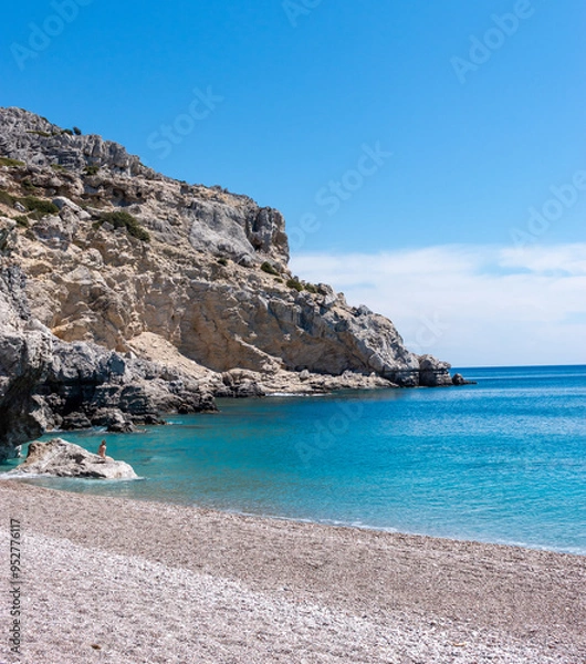 Obraz Beach, sea and rocky coast on the island of Rhodes in Greece