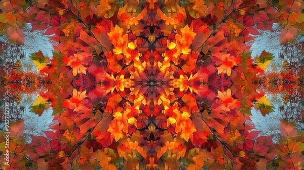 Obraz Autumn leaves. Generative AI