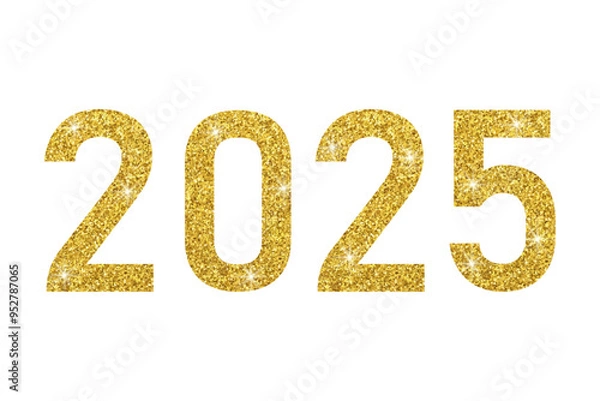 Obraz Shiny sparkling numbers 2025 on transparent background