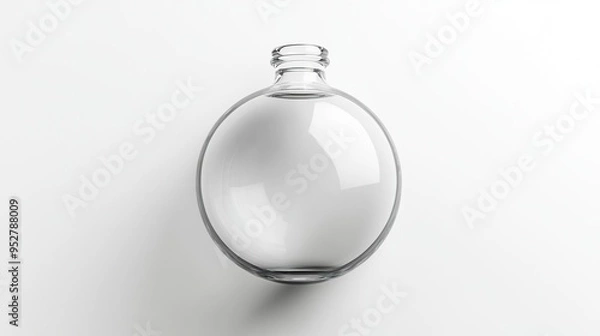 Fototapeta A clear glass orb with a narrow neck, designed for decorative or functional use.
