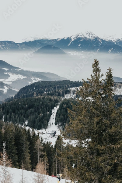 Obraz sunset montain snow