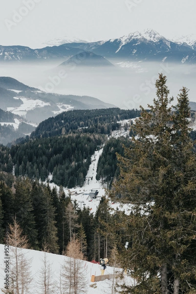 Obraz sunset montain snow