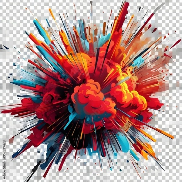Fototapeta Colours splash isolated on transparent background 