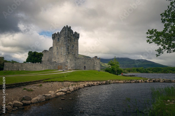 Obraz Exterior of Ross Castle on Lough Leane, in Killarney National Park, County Kerry, Ireland.