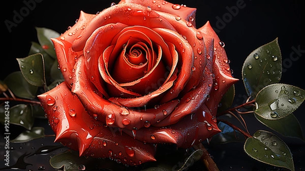 Obraz red rose photo generative ai