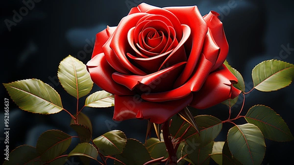Obraz red rose photo generative ai