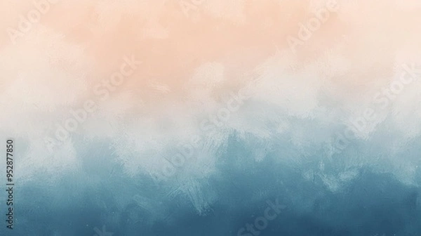 Fototapeta Serene blend of warm peach and cool blues, perfect for creative projects like web banners or wedding invitations