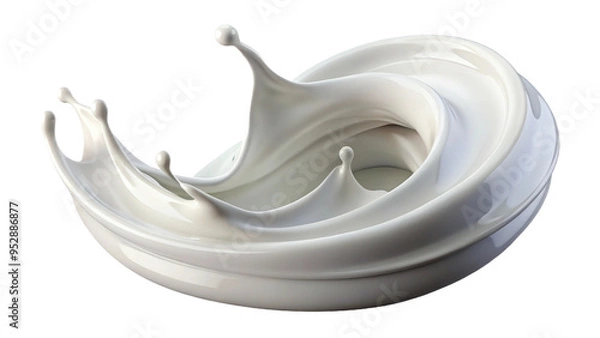 Obraz Creamy Milk splash isolated on white background