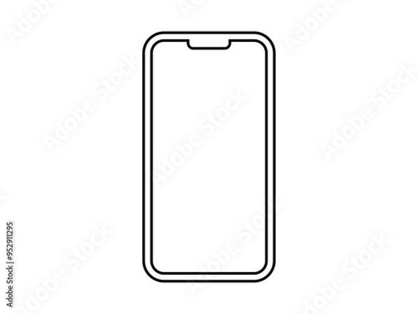 Fototapeta シンプルなスマートフォンアイコン：黒B