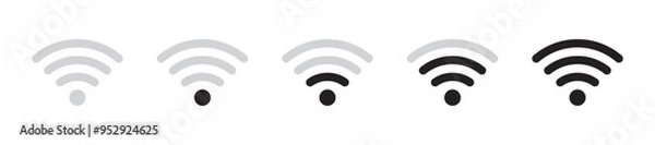 Fototapeta Vector Wifi Signal Icon Set