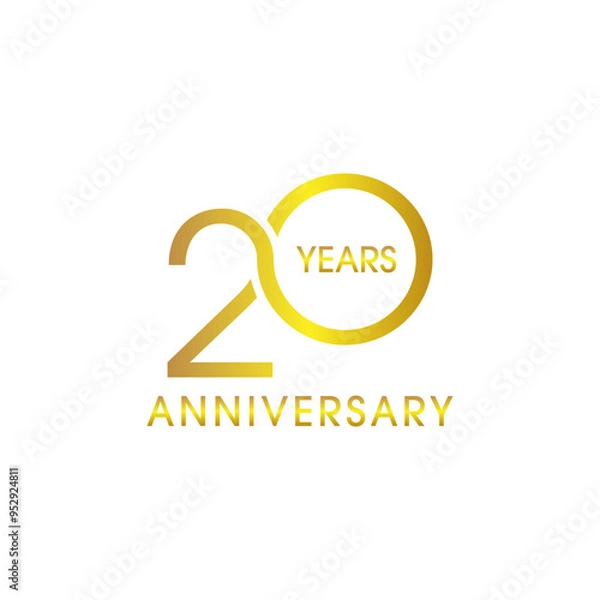 Fototapeta 20 anniversary years simple line shape unique