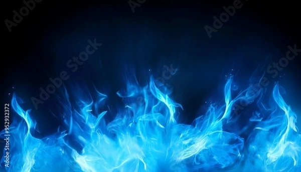 Fototapeta mystical blue fire flames