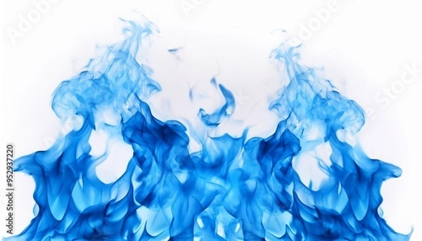 Fototapeta blue flames isolated on white background