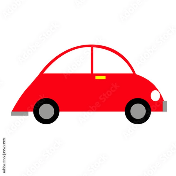 Obraz 赤い色の車のイラスト　右向き