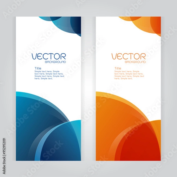 Obraz vector background Abstract header blue Orange wave whit vector d