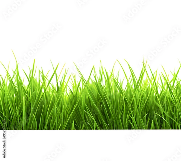 Fototapeta Green grass frame isolated on transparent background