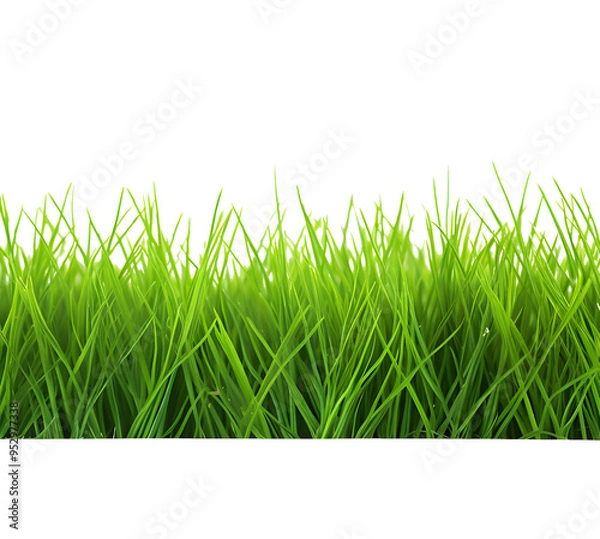 Fototapeta Green grass frame isolated on transparent background