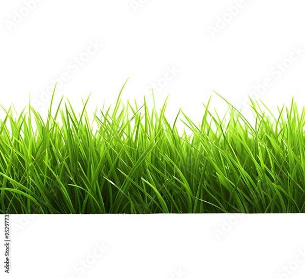 Fototapeta Green grass frame isolated on transparent background