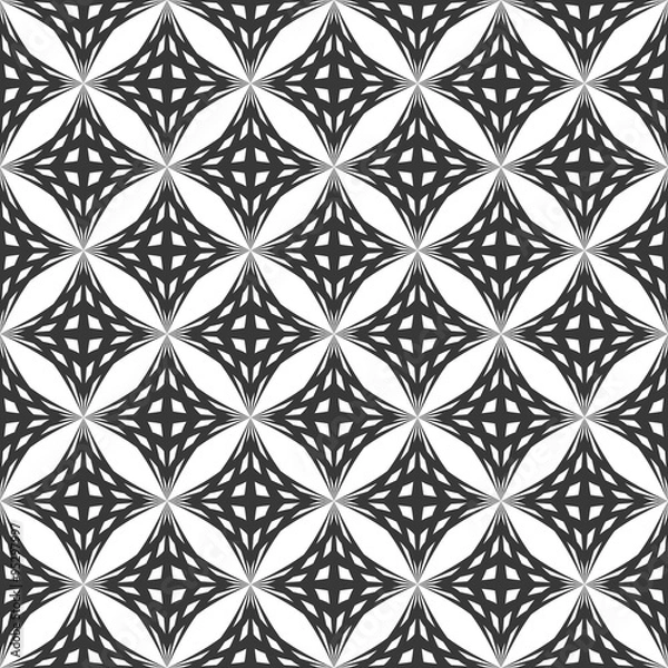 Fototapeta Seamless monochrome striped star pattern