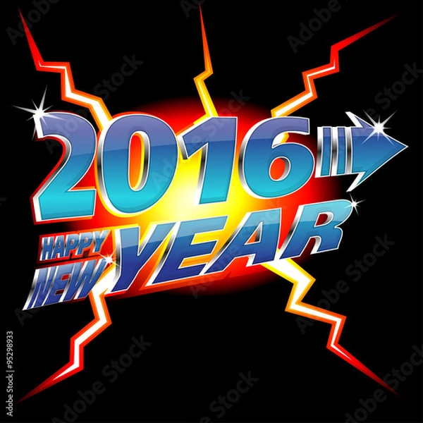 Obraz Happy New Year 2016 Wallpaper Design