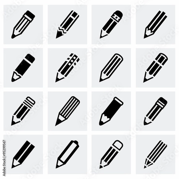 Obraz Vector Pencil icon set