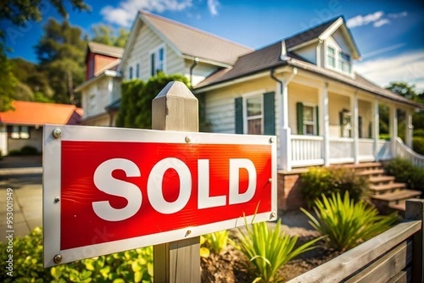 Obraz house with “Sold” sign