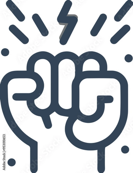 Obraz 파워와 결단을 나타내는 주먹, 에너지와 힘 아이콘