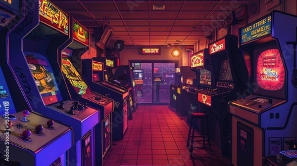 Obraz arcade game pattern wallpaper