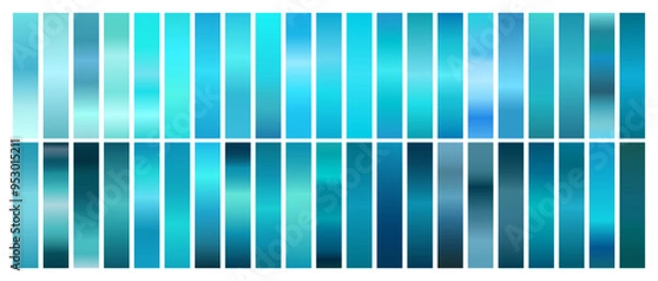 Fototapeta Turquoise Gradient Set for Light to Bright Colors