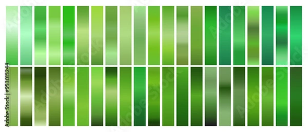 Fototapeta Green Gradient Set for Light to Bright Colors