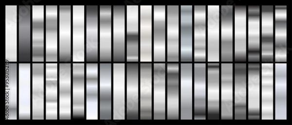 Fototapeta Silver Gradients Color Swatch Set