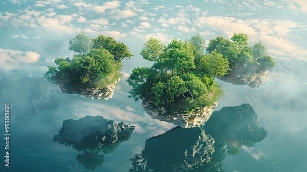 Fototapeta floating island wallpaper