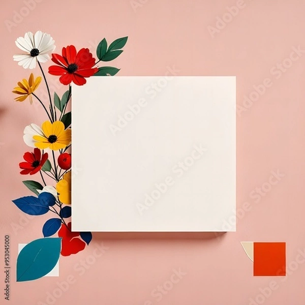 Fototapeta card with flower